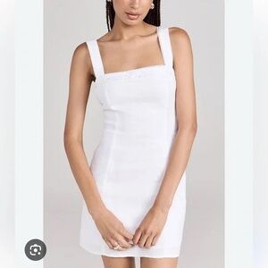 Reformation White Mini Dress with Bow Detail